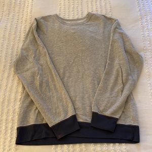 Colorblock grey JCrew crewneck sweatshirt